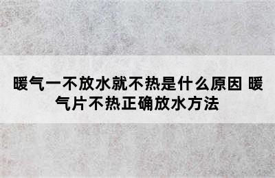 暖气一不放水就不热是什么原因 暖气片不热正确放水方法